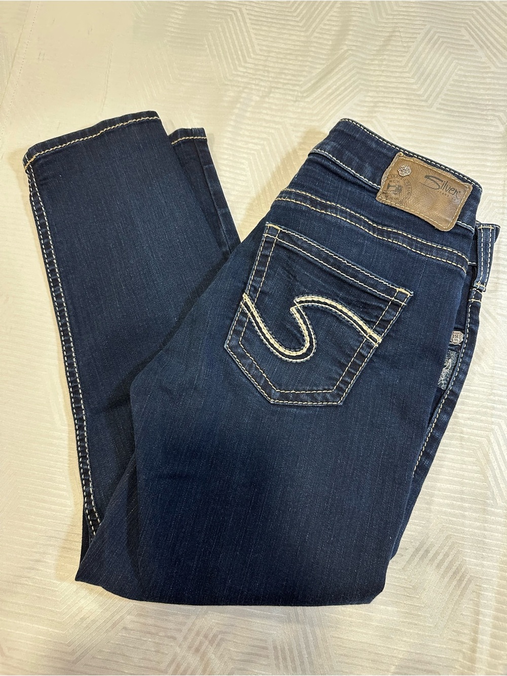 Silver Jeans Co. Suki High Capri Dark Wash Stretch Denim Jeans Size W29 L24 EUC